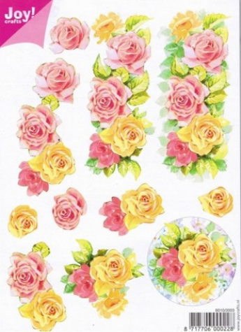 Joy! 3D Bogen Rosen - Gelb und Rosa - DIN A5