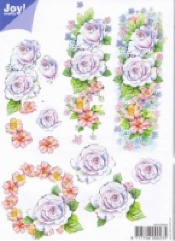 Joy! 3D Bogen Rosen - Blau und Violett - DIN A5