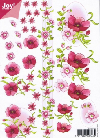 Joy! 3D Bogen Blumen Dunkelrosa - DIN A5