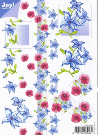 Joy! 3D Bogen Blumen Blau - DIN A5