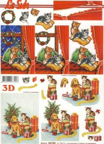 3D Bogen - A4 <br> Le Suh 650008 <br> Hund und Katze