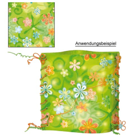 Transparentpapier "Joy" - Blumen grün - 50 x 70 cm