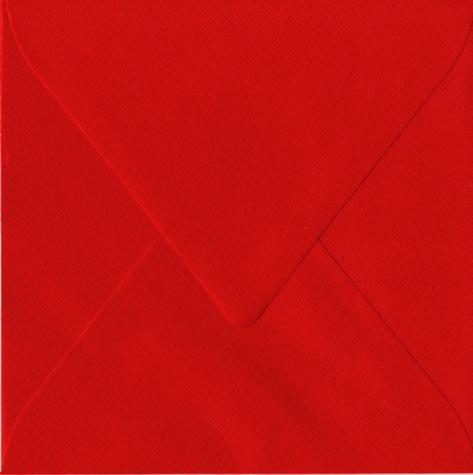 25 Briefumschläge mit Leinenstruktur quadratisch - rot