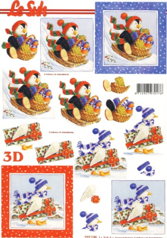 3D Bogen - A4 - Le Suh 777130 - Pinguin und Gans mit Geschenken