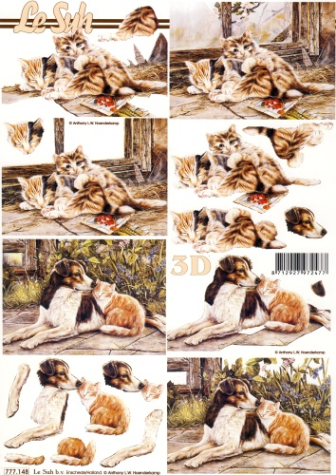 3D Bogen - A4 - Le Suh 777148 - Hund und Katze