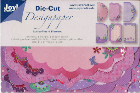 Joy! Die-Cut Designpapiere "Schmetterlinge und Blumen" - 18 Bögen