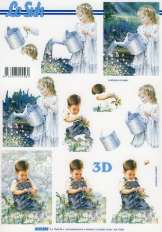 3D Bogen - A4 - Le Suh 4169859 - Junge und Mädchen mit Gießkanne