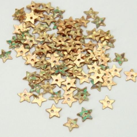 Pailletten Sterne 6mm, 6 Gramm - hologramm gold