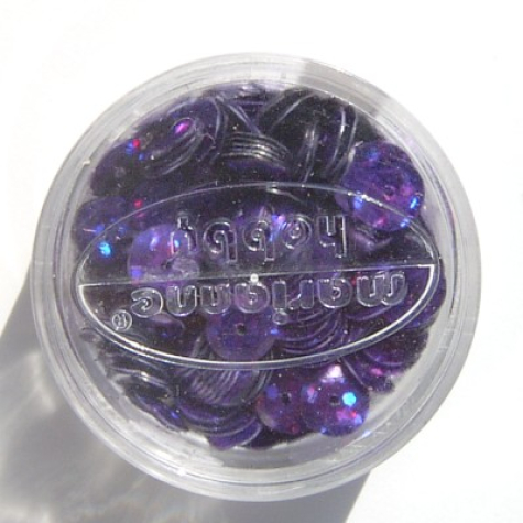 Hologramm Pailletten gewölbt Ø 6mm, 6 Gramm - violett