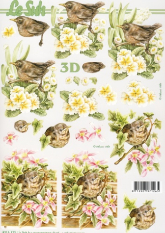 3D Bogen - Le Suh / Nouvelle 8215372 - Spatz zwischen Blumen