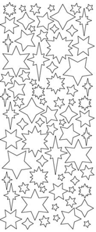 Sticky Shape Sterne <br> doppelseitig klebender Sticker <br> 1 Bogen 10 x 23 cm