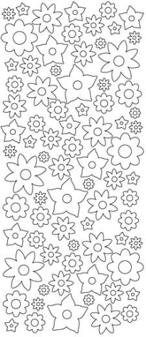 Sticky Shape Blumen <br> doppelseitig klebender Sticker <br> 1 Bogen 10 x 23 cm