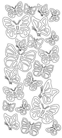 Sticky Shape Schmetterlinge <br> doppelseitig klebender Sticker <br> 1 Bogen 10 x 23 cm