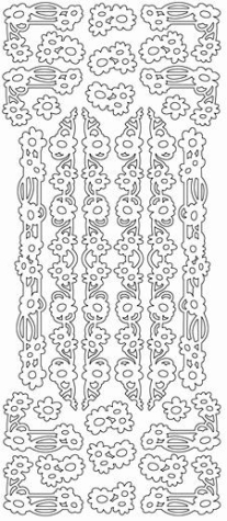 Sticky Shape Bordüre Blumen <br> doppelseitig klebender Sticker <br> 1 Bogen 10 x 23 cm