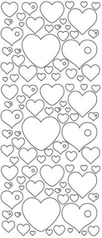 Sticky Shape Herzen <br> doppelseitig klebender Sticker <br> 1 Bogen 10 x 23 cm