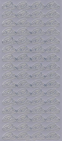 Sticker Ringe - 0108 - silber  1 Bogen 10x23cm