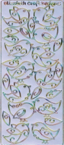 Sticker Elizabeth Craft Design   Vögel - multicolor/silber   1 Bogen 10x23 cm