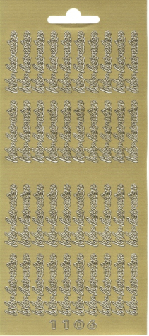 Sticker Wir heiraten - gold - 1 Bogen 10x23 cm