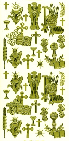 Sticker religiöse Motive - gold <br> 1 Bogen 23x10 cm