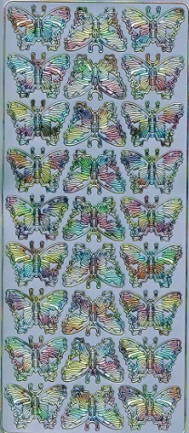 Sticker Schmetterlinge - silber/multicolor