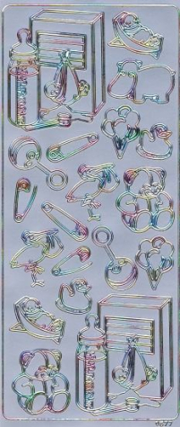 Sticker Baby 1677 - multicolor/silber   1 Bogen 23x10 cm