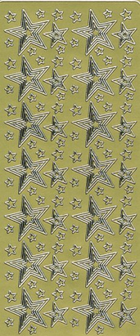 Sticker Sterne - gold <br> 1 Bogen 23x10 cm