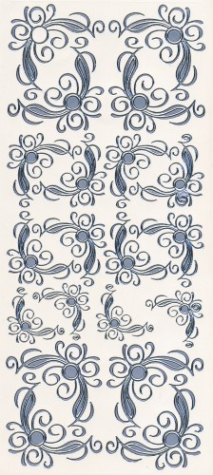 Sticker Ecken groß & klein - 1790 - silber <br> 1 Bogen 10x23cm