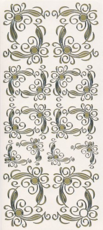 Sticker Ecken groß & klein - 1790 - gold   1 Bogen 10x23cm