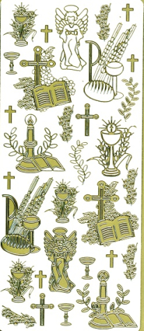 Sticker religiöse Motive - gold 1 Bogen 23x10 cm