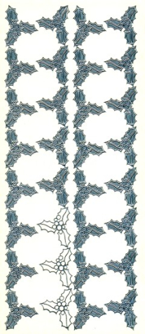 Sticker Bordüren Ilex - silber <br> 1 Bogen 23x10 cm