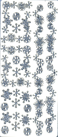 Sticker Bordüren Schneeflocke - silber 1 Bogen 23x10 cm