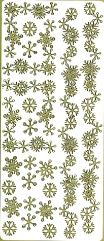 Sticker Bordüren Schneeflocke - gold 1 Bogen 23x10 cm