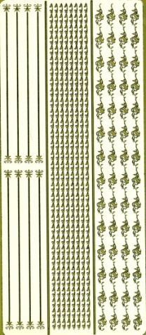 Sticker Rosen Linien - 1885 - gold - 1 Bogen 23x10 cm