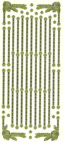 Sticker Ecken & Linien Sterne - gold <br> 1 Bogen 23x10 cm