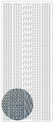 Sticker Linien - 1991 - silber <br> 1 Bogen 23x10 cm