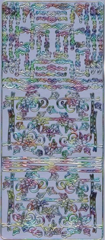 Sticker Ecken & Bordüren Efeu - silber/multicolor   1 Bogen 23x10 cm