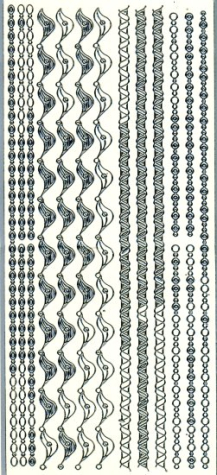 Sticker Bordüren - 2098 - silber - 1 Bogen 23x10 cm