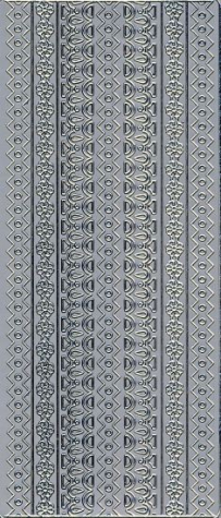 Sticker Lace Bordüren - silber <br> 1 Bogen 23x10 cm