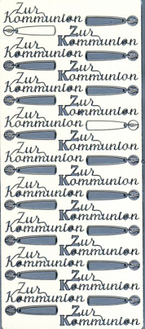 Sticker Zur Kommunion - silber 1 Bogen 10x23 cm