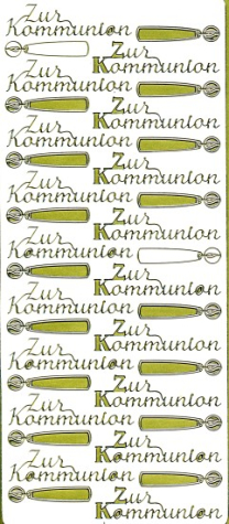 Sticker Zur Kommunion - gold 1 Bogen 10x23 cm