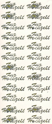 Sticker Zur Hochzeit - gold 1 Bogen 23x10 cm
