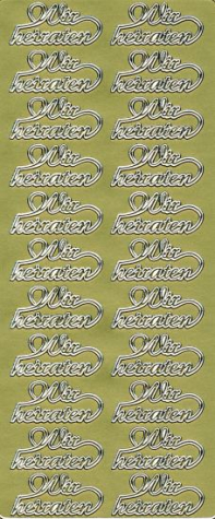 Sticker Wir heiraten - gold 1 Bogen 23x10 cm