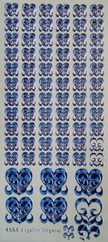 Sticker Angelika Wagner Nr. 6 - hologramm blau/silber - 1 Bogen 10x23 cm