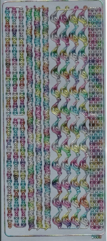 Sticker Bordüren - 2098 - multicolor - 1 Bogen 23x10 cm
