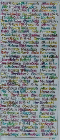 Sticker Texte sortiert - multicolor/silber - 1 Bogen 23x10 cm