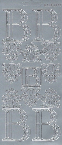 Sticker Buchstabe 'B' - silber