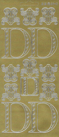 Sticker Buchstabe 'D' - gold