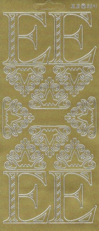 Sticker Buchstabe 'E' - gold