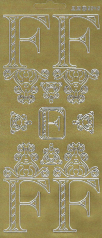 Sticker Buchstabe 'F' - gold