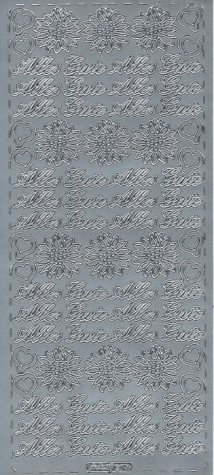 Sticker Alles Gute - silber - 1 Bogen 10x23cm